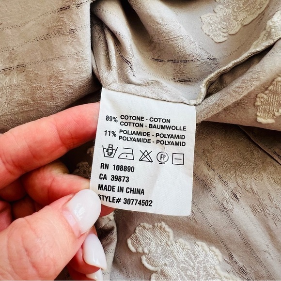 Kulson puff sleeve jacquard print button down shirt - Picture 8 of 8